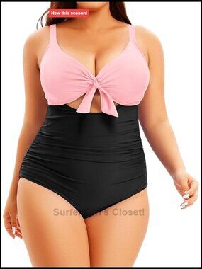 Plus Size One Piece Swimsuit Tummy Control Cutout Bathing Suit